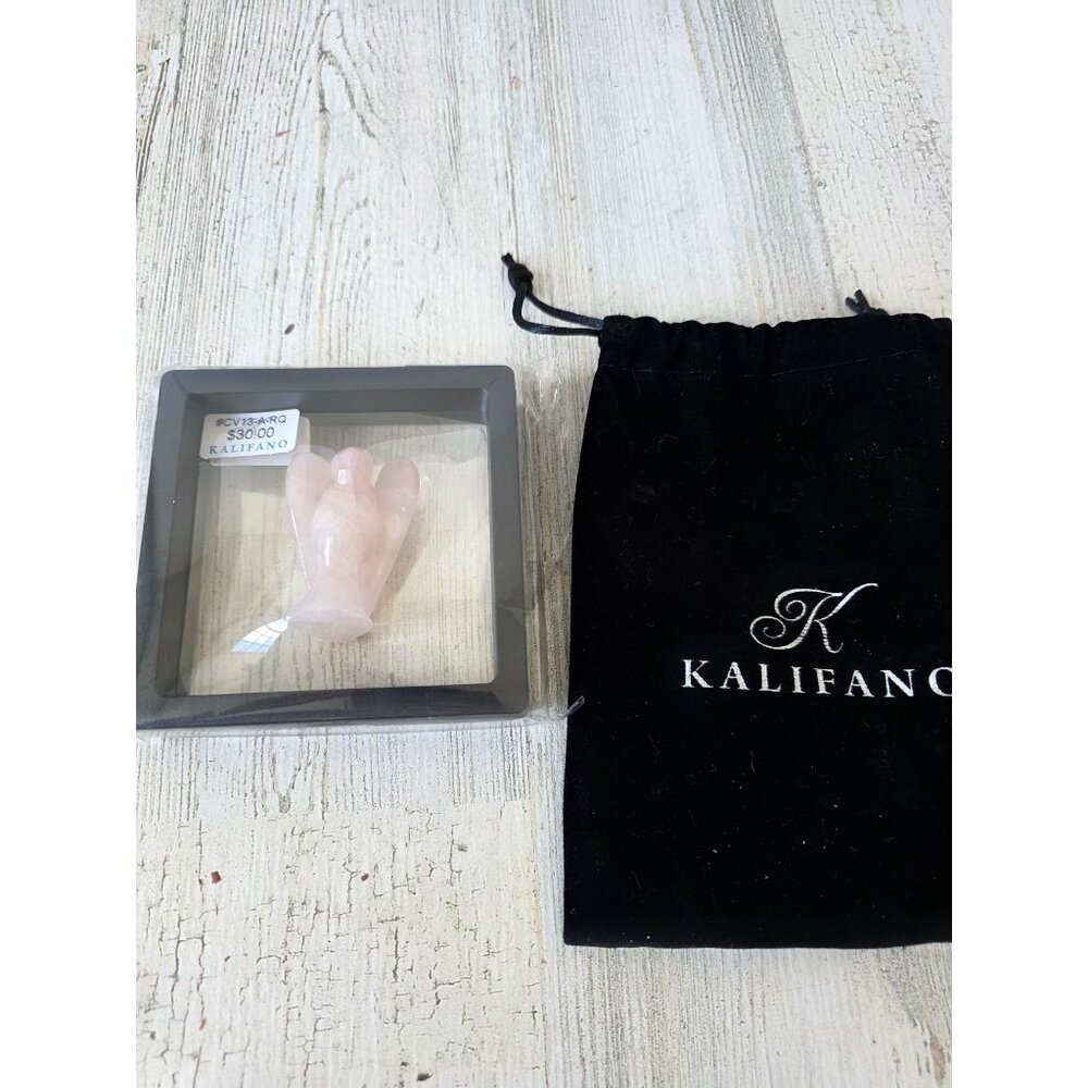 Kalifano rose‎ quartz love statue rock crystal Angel cherub figurine